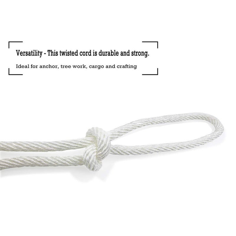 Aoneky Nylon Rope - White Pull Rope Cord (5/8 inch x 100 Ft) - Image 3